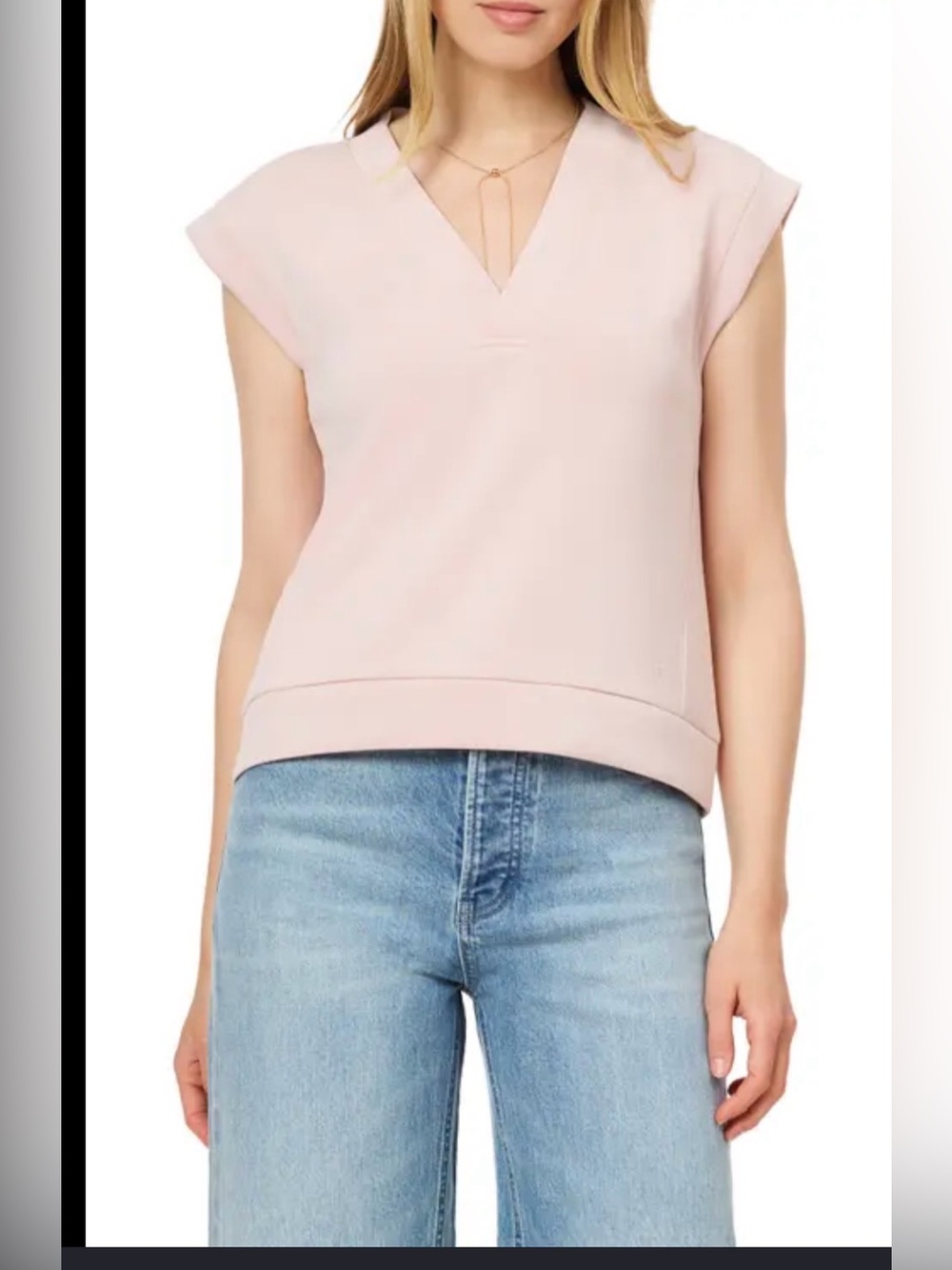 Women’s V-Neck Sleeveless Knit Top - Light Pink